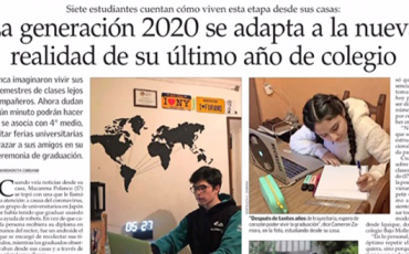 Alumnos de los colegios Almendral y Nocedal en el diario El Mercurio