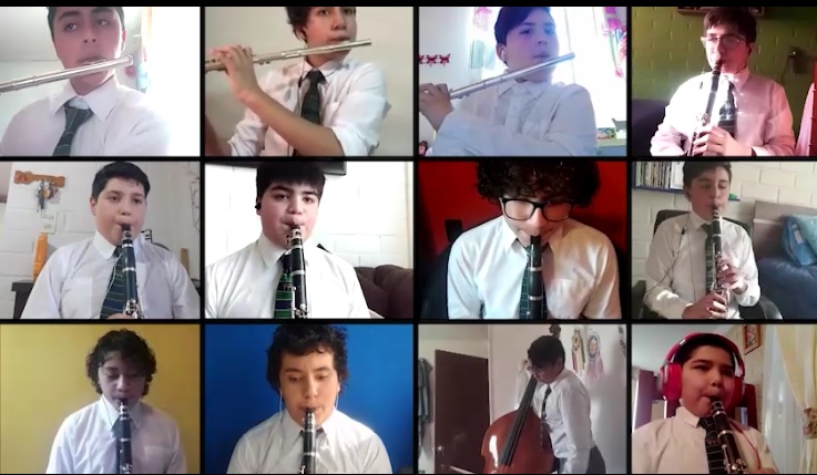 Ensamble Instrumental del colegio PuenteMaipo logra grabar video a distancia en medio de la cuarentena