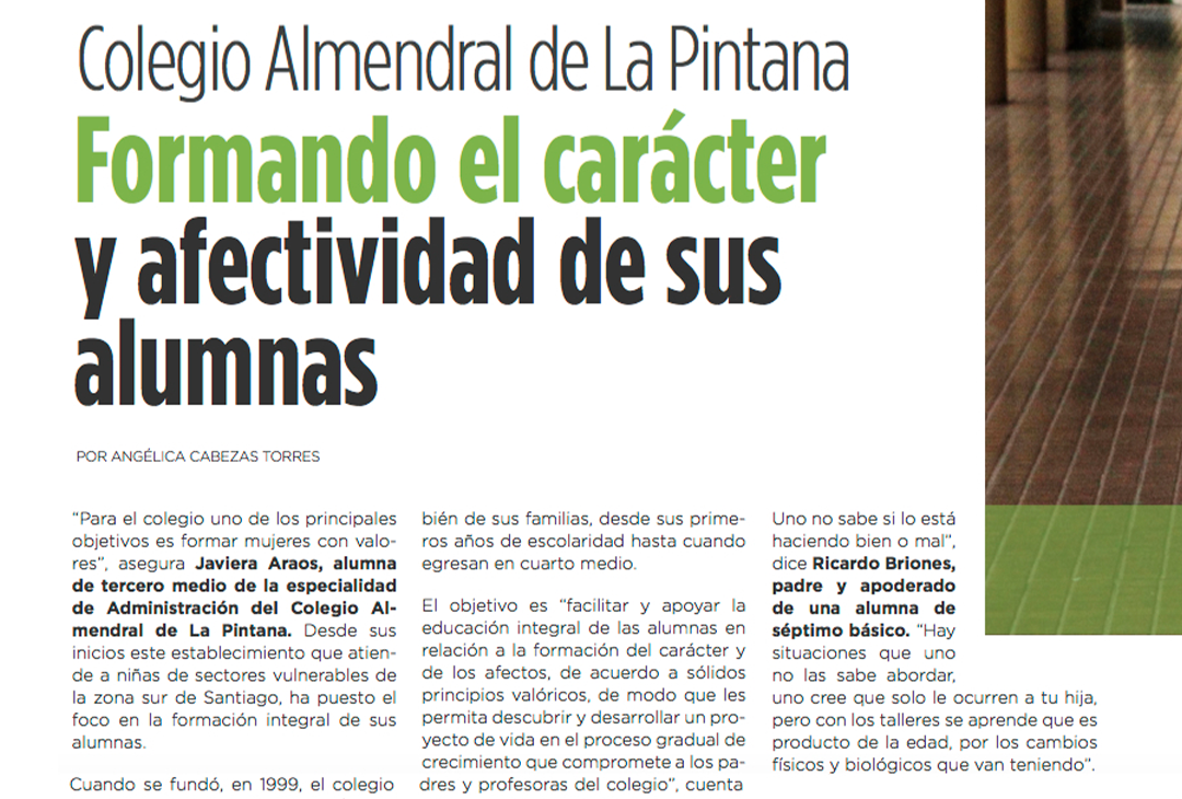 Colegio Almendral de la Pintana formando el carácter y afectividad de sus alumnas