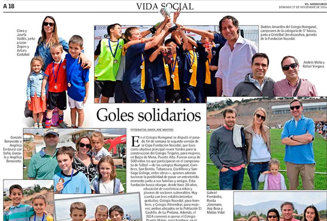 Goles solidarios en Colegio Huinganal