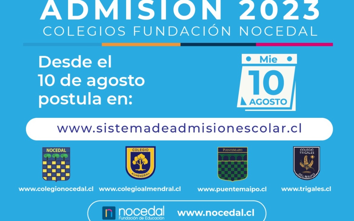 Admisión 2023 colegios Fundación Nocedal