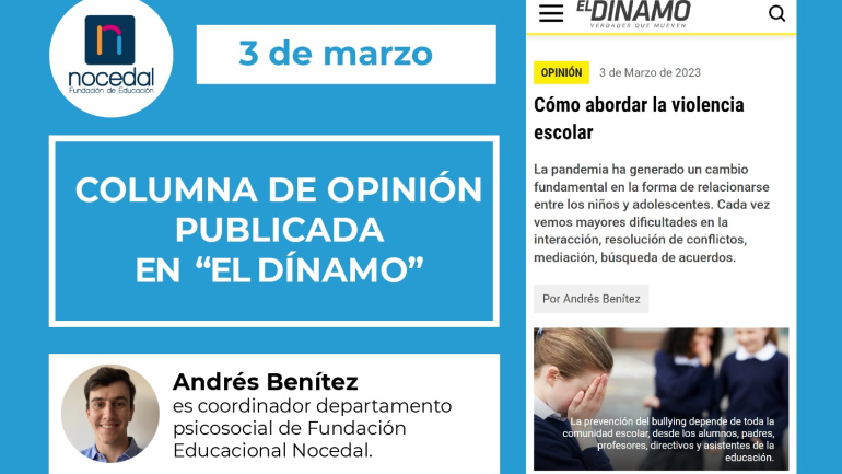 Columna de opinión de Andrés Benítez, coordinador psicosocial Fundación Nocedal